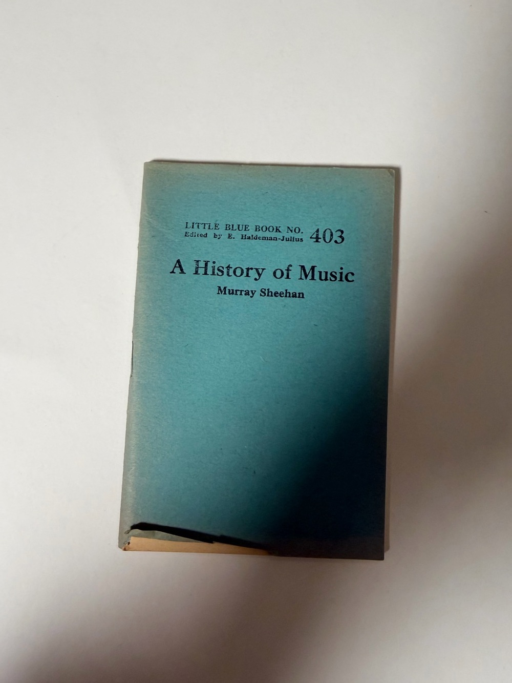 Vintage Little Blue Book No. 403 – A History of Music by Murray Sheehan